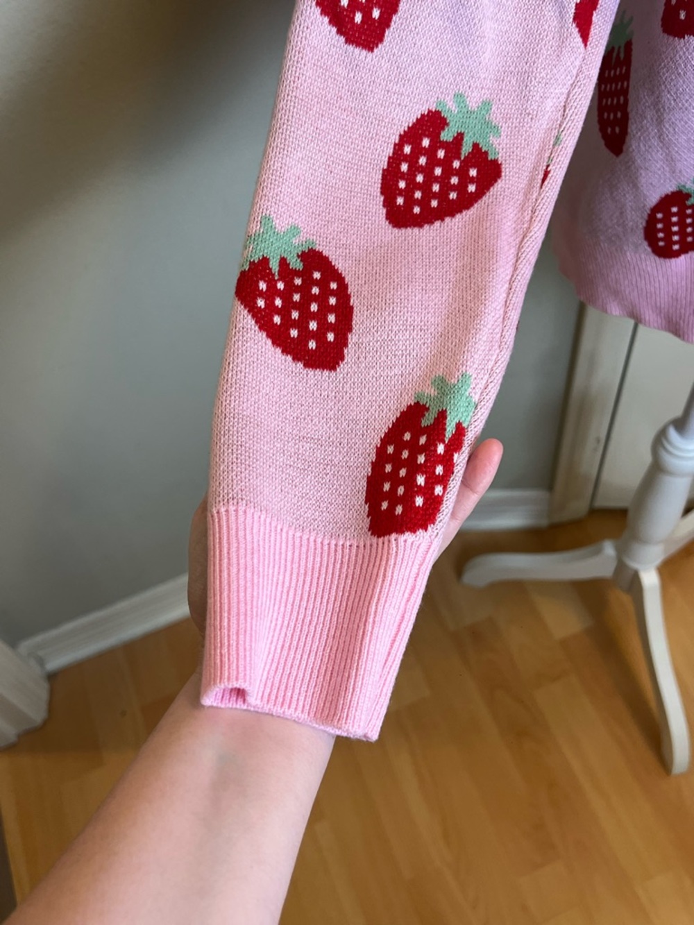 Hot Topic Strawberry Pattern Cardigan Sweater - Picture 4 of 8